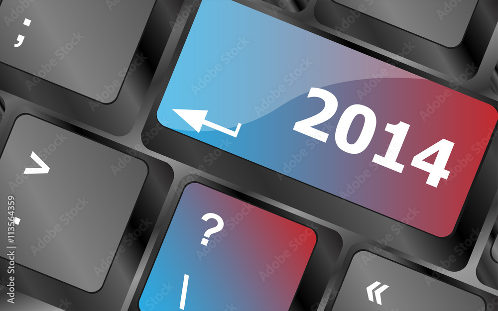 Poster 2013 new year keyboard key button close-up . keyboard keys. vector illustration