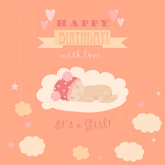 Baby theme. It s a girl card