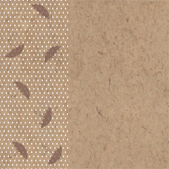 Umbrellas and rain drops. Vector illustration with space for for text on kraft paper