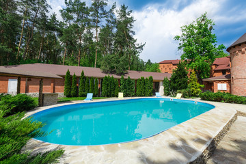 Luxury swimming pool near the hotel