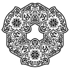 Vector henna tatoo mandala.OM decorative symbol. Mehndi style.