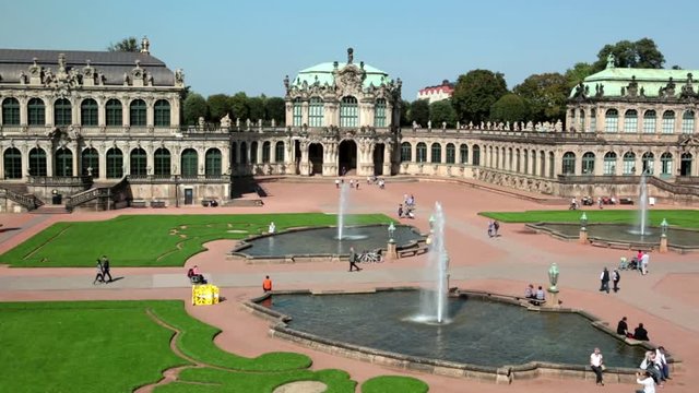 Zwinger palace, XVIII century - famous historic building in Dresden