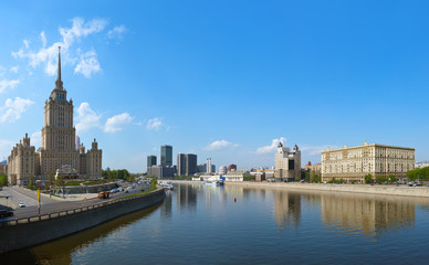 Fototapeta na wymiar MOSCOW, RUSSIA - MAY 01: Moscow Panorama - Stalin's famous skysc