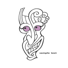 Mask good demon on a white