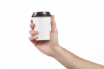 hand holding coffee paper cup © Andriy Stefanyshyn