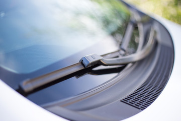 Fototapeta na wymiar close up of car windshield wipers