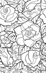 Seamless pattern with stylized flowers. Ornate zentangle seamles