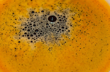 Obraz premium Overhead view of a cup espresso coffee