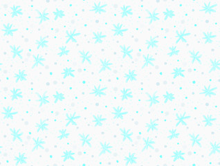Painted blue snowflakes with dots