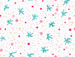 Painted green snowflakes with dots