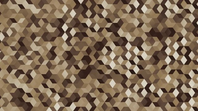 Perfect looping background animation of high tech camouflaged cube pattern. Desert colors.