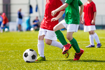 Children Playing Soccer Football Match