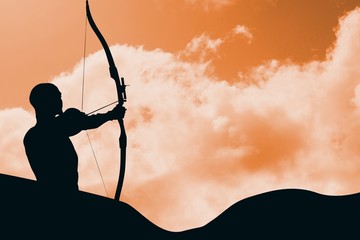 Composite image of sportsman doing archery