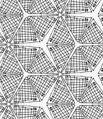 Black marker hatched hexagons