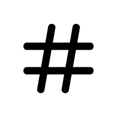 Black hashtag icon