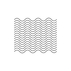 Black seamless wavy line pattern vector illustration