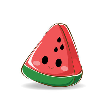 Vector of cute watermelon character 