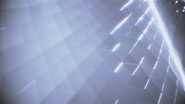 Perfect seamless loop of smooth waving glamorous purple lavender polygons.