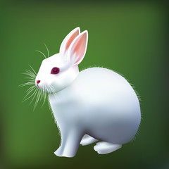 Realistic little rabbit illustration. Vector.