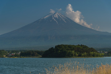 Fuji mountain on kawaguchiko lake, Japan