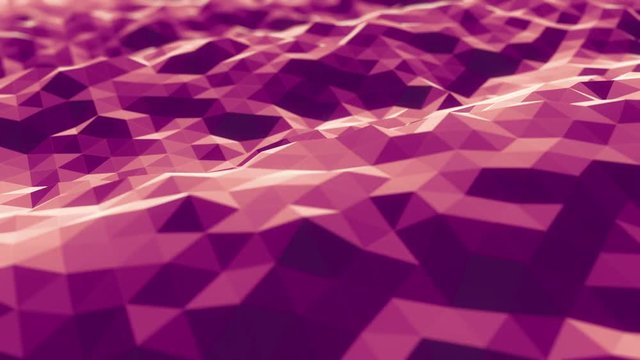 Perfect seamless loop of smooth waving purple polygons.
