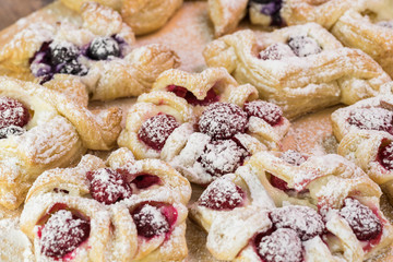 Fresh baked berries cream cheese pastries.