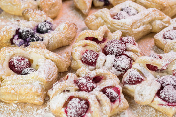 Fresh baked berries cream cheese pastries.