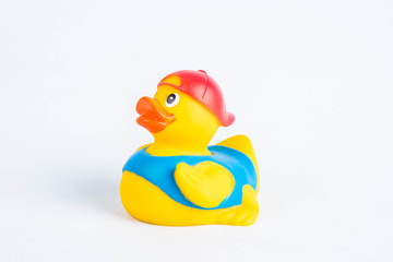 bath duck om white background,duck toy,Cute yellow rubber duck
