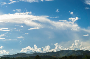 landscape of nature mountains with blue sky in the outdoor