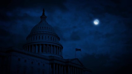 US Capitol Building At Night - Powered by Adobe