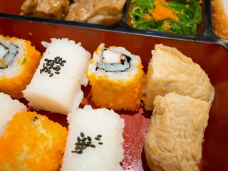 bento box with sushi