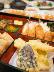 bento box with sushi
