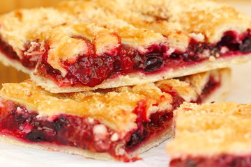 Pie with wild berries and apples