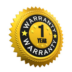 1 Year Warranty Sign. 3D rendering