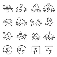 river icon set.vector eps10.