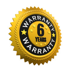 6 Years Warranty Sign. 3D rendering
