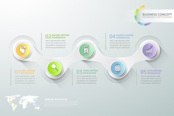 Abstract 3d infographic 5 options,  Business concept infographic