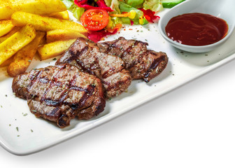 steak with vegetables