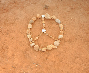 Peace Icon made of stones