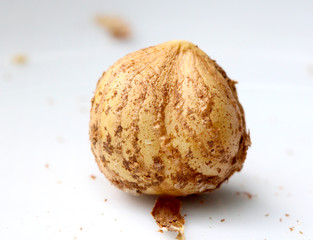 Close up of hazelnuts