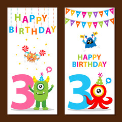 Cute Monster Birthday Card