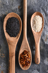 Wood Spoons With Spices