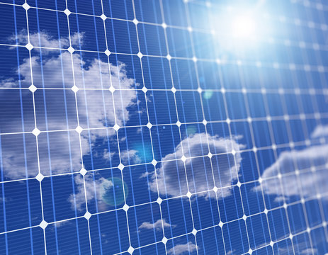 3d close up of large solar panel