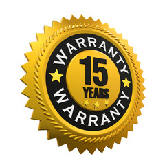 15 Years Warranty Sign. 3D rendering