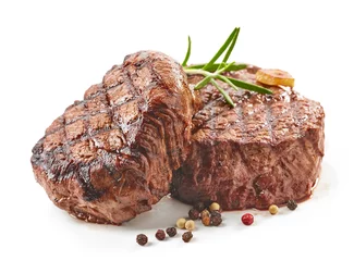 Stickers pour porte Steakhouse steaks de boeuf grillés