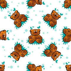 Naklejka premium bear seamless pattern