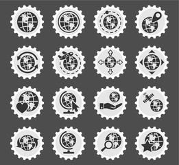 globes icon set