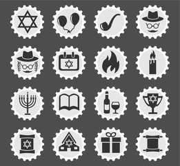 hanukkah icon set