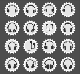 headphones icon set
