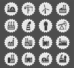 industrial building icon set